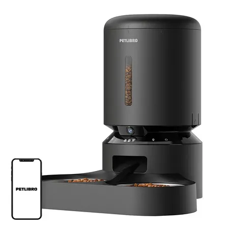 Petlibro Granary camera food dispenser with double bowl, 5L (black)